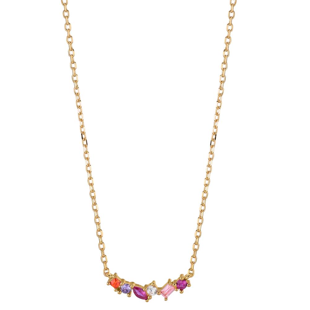 Collier Argent Zircone 6 Pierres jaune Plaqué or 40-45 cm-603284