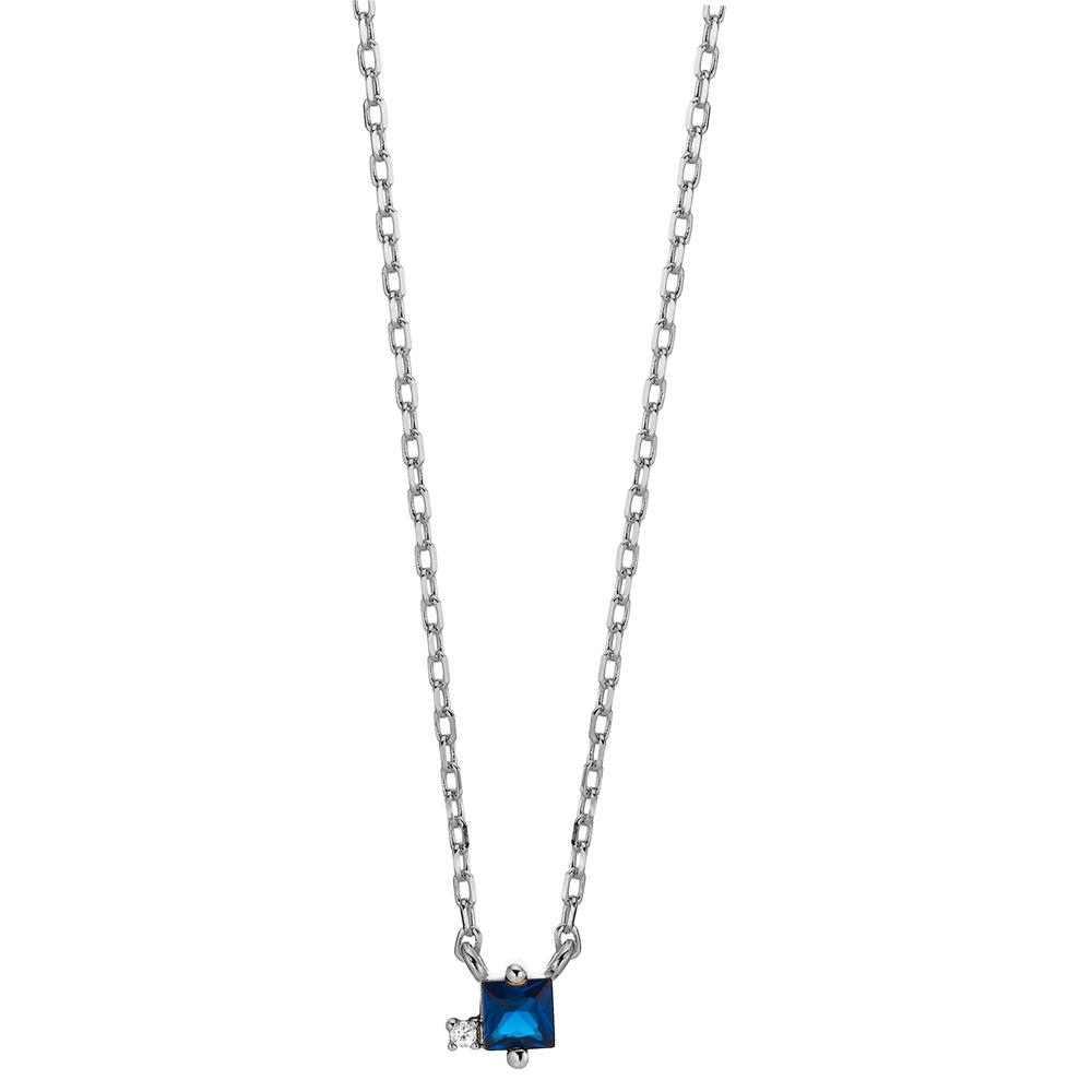 Collier Argent Zircone 2 Pierres Rhodié 35-43 cm-603291