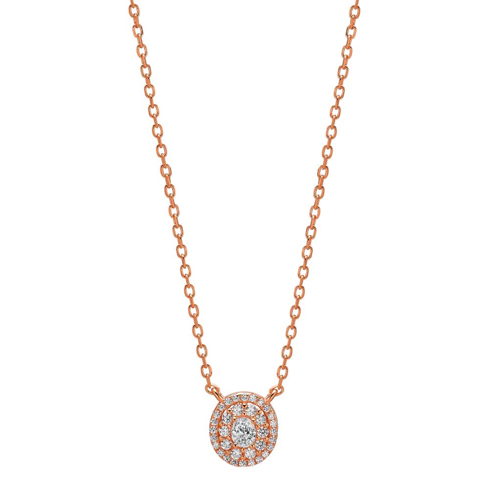 Collier Argent Zircone rosé Plaqué or 40-45 cm Ø9 mm-603304