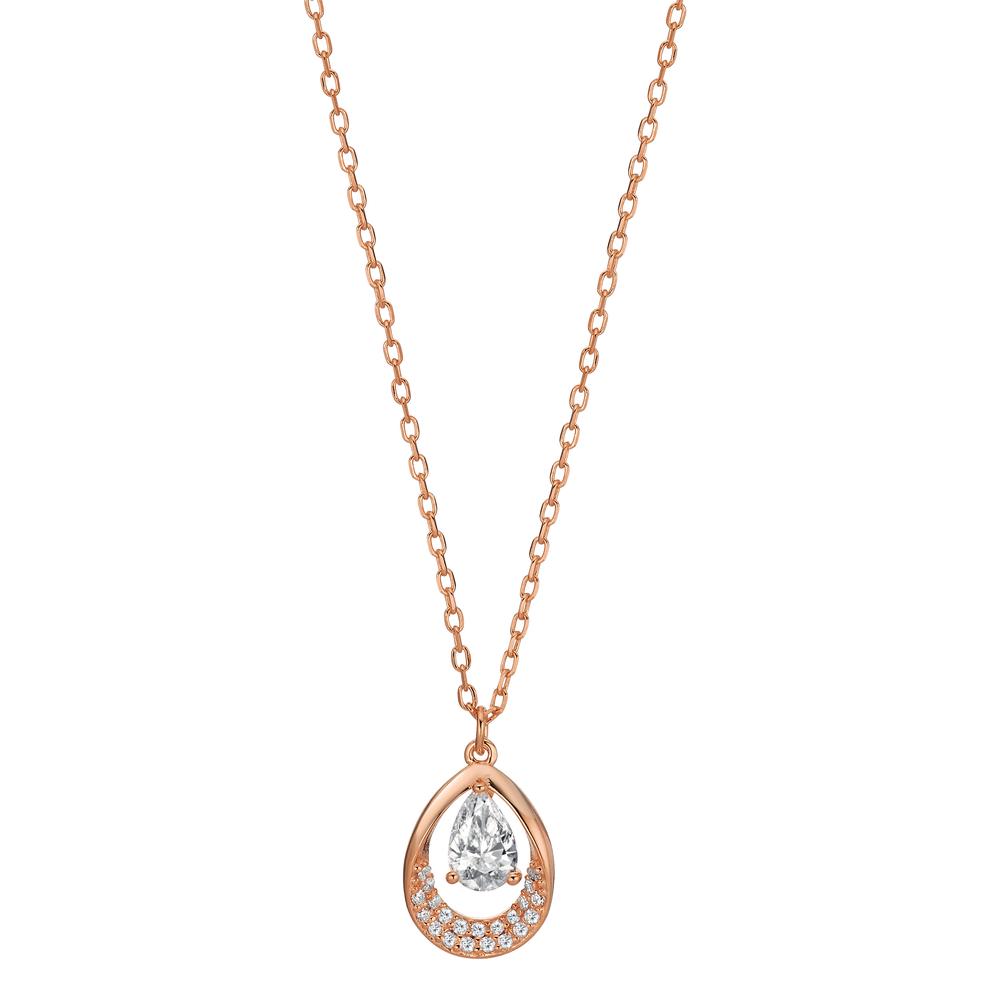 Collier Argent Zircone rosé Plaqué or 40-45 cm Ø9 mm-603307