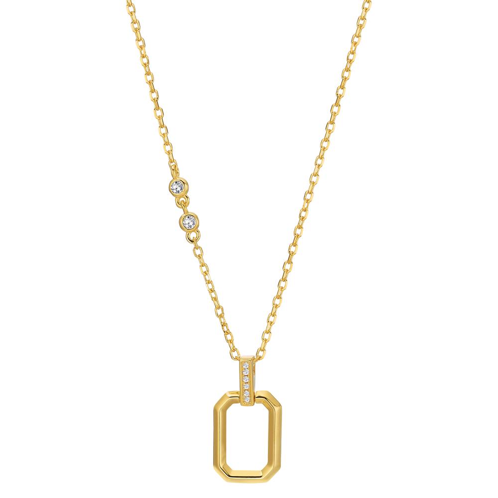 Collier Argent Zircone 8 Pierres jaune Plaqué or 40-45 cm-603317