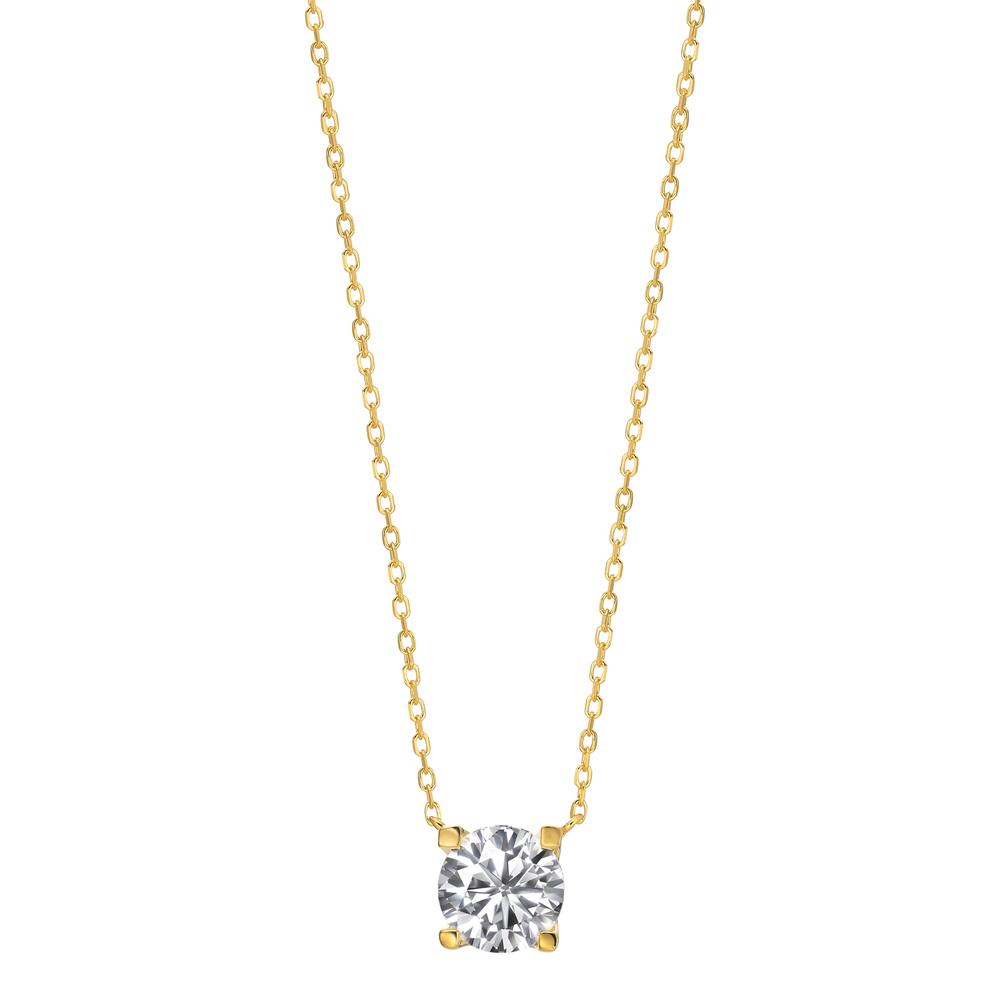 Collier Argent Zircone jaune Plaqué or 40-45 cm Ø10 mm-603320