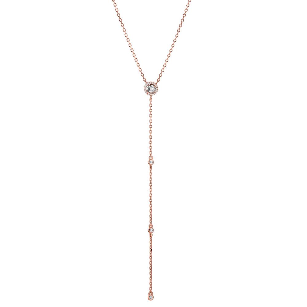 Collier Argent Zircone rosé Plaqué or 40-45 cm-603331