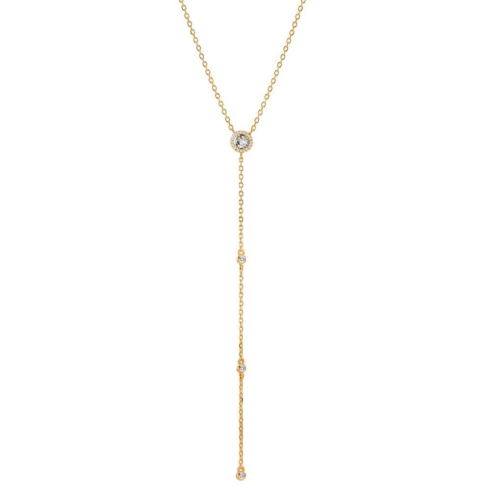 Collier Argent Zircone jaune Plaqué or 40-45 cm-603332