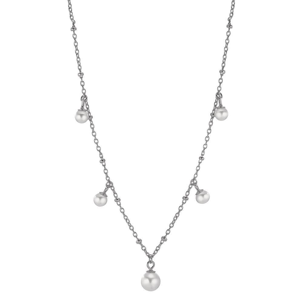Collier Argent Rhodié [shining Pearls] blanc, 5 Perles 4.5-6.5 mm 40-45 cm-603336