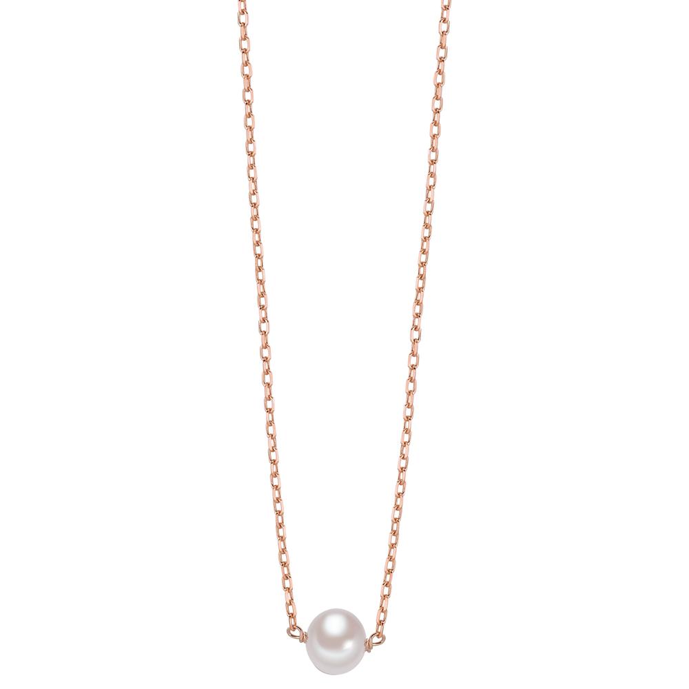 Collier Argent rosé Plaqué or perle d'eau douce blanc, 6.5 mm 40-45 cm-603342