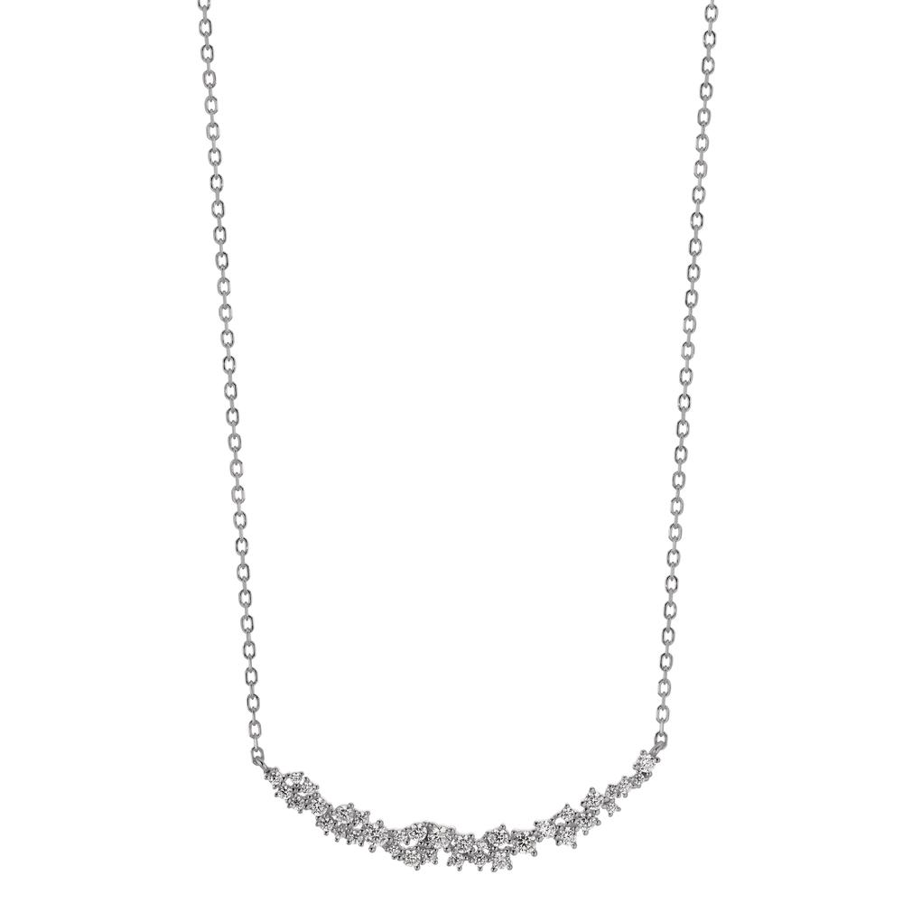 Collier Argent Zircone 35 Pierres Rhodié 40-45 cm-603350