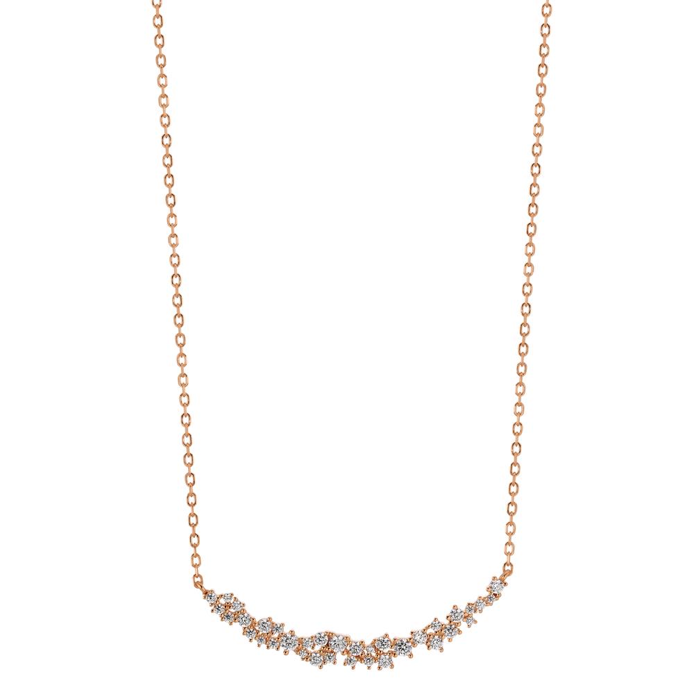 Collier Argent Zircone 35 Pierres rosé Plaqué or 40-45 cm-603351