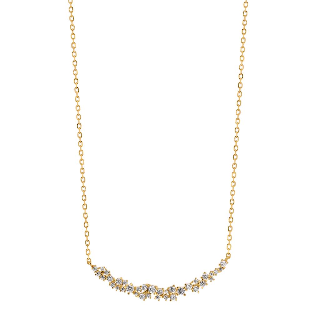Collier Argent Zircone 35 Pierres jaune Plaqué or 40-45 cm-603352