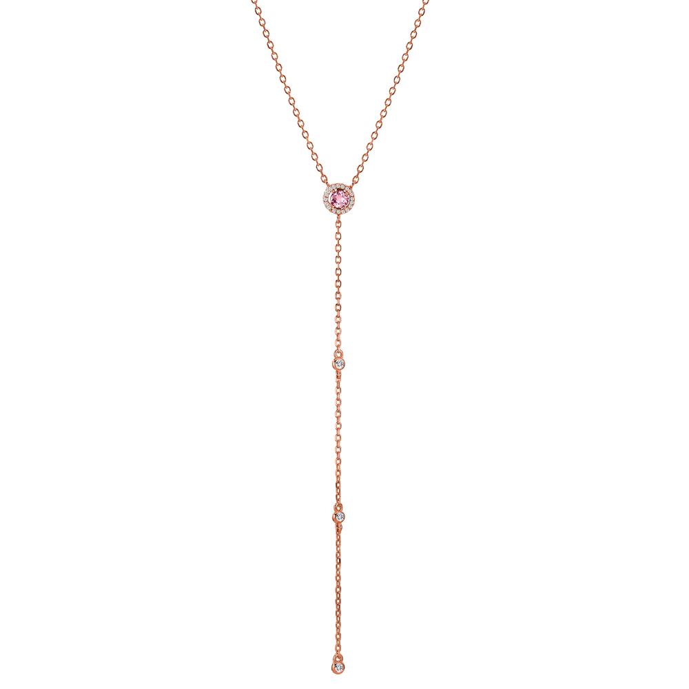 Collier Argent Zircone rosé Plaqué or 40-45 cm-603354
