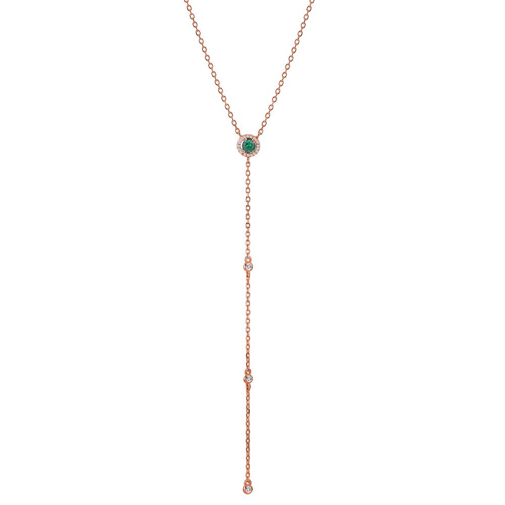 Collier Argent Zircone rosé Plaqué or 40-45 cm-603360