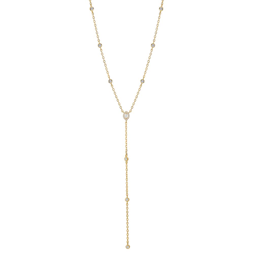 Collier Argent Zircone jaune Plaqué or 40-45 cm-603367