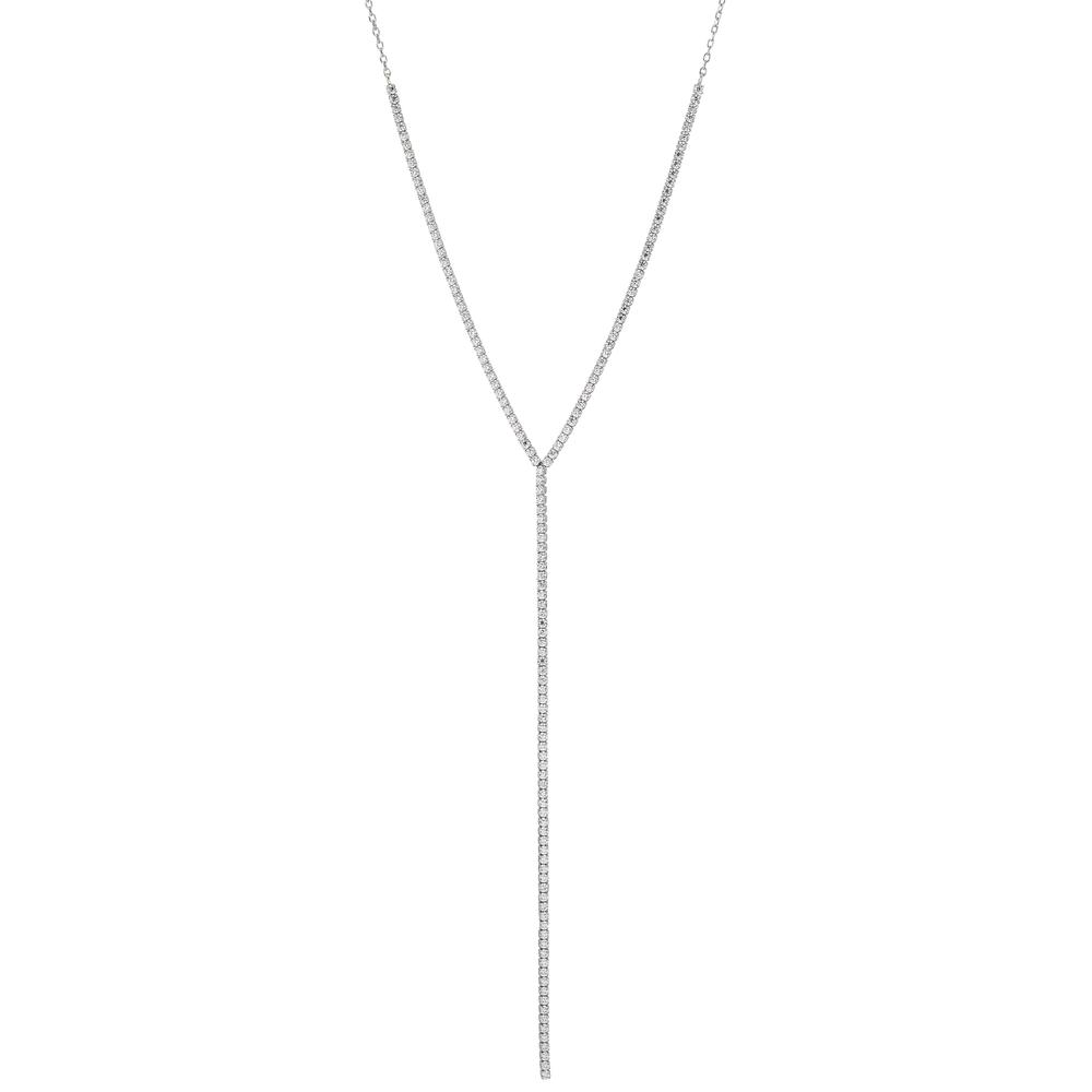 Collier Argent Zircone Rhodié 38-43 cm-603377
