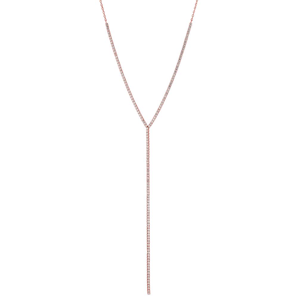 Collier Argent Zircone rosé Plaqué or 38-43 cm-603378