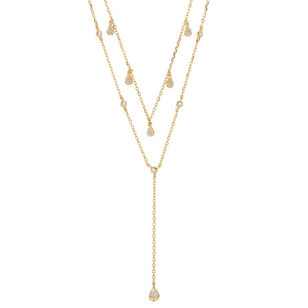 Collier Argent Zircone jaune Plaqué or 40-45 cm-603385