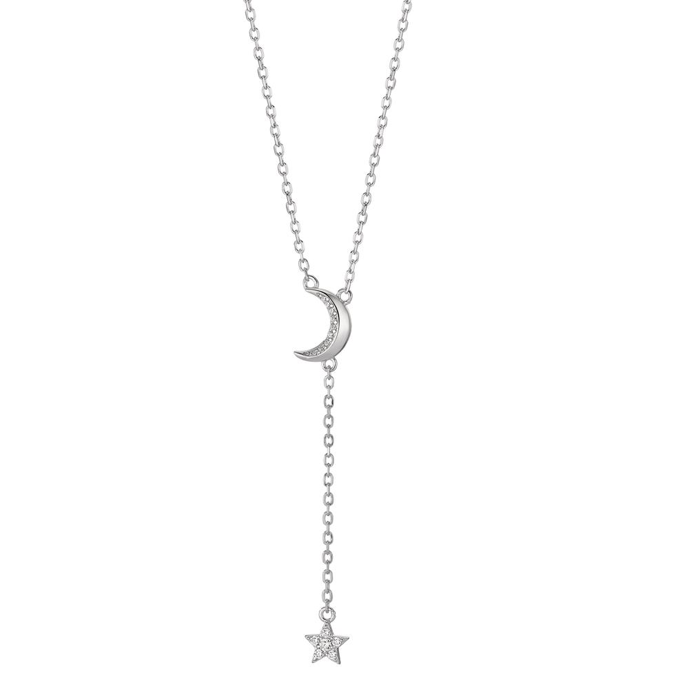 Collier Argent Zircone Rhodié Lune 40-45 cm-603386