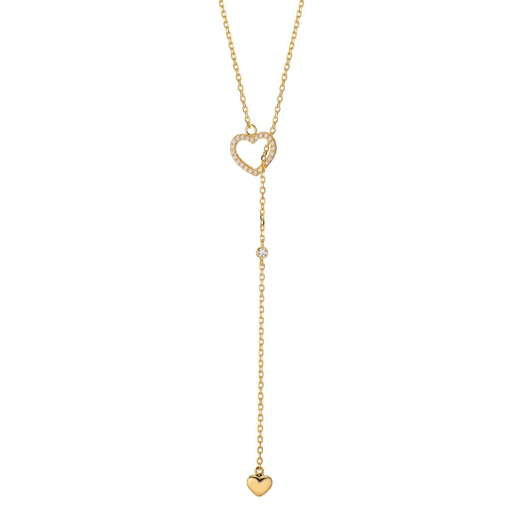 Collier Argent Zircone jaune Plaqué or Coeur 40-45 cm-603391