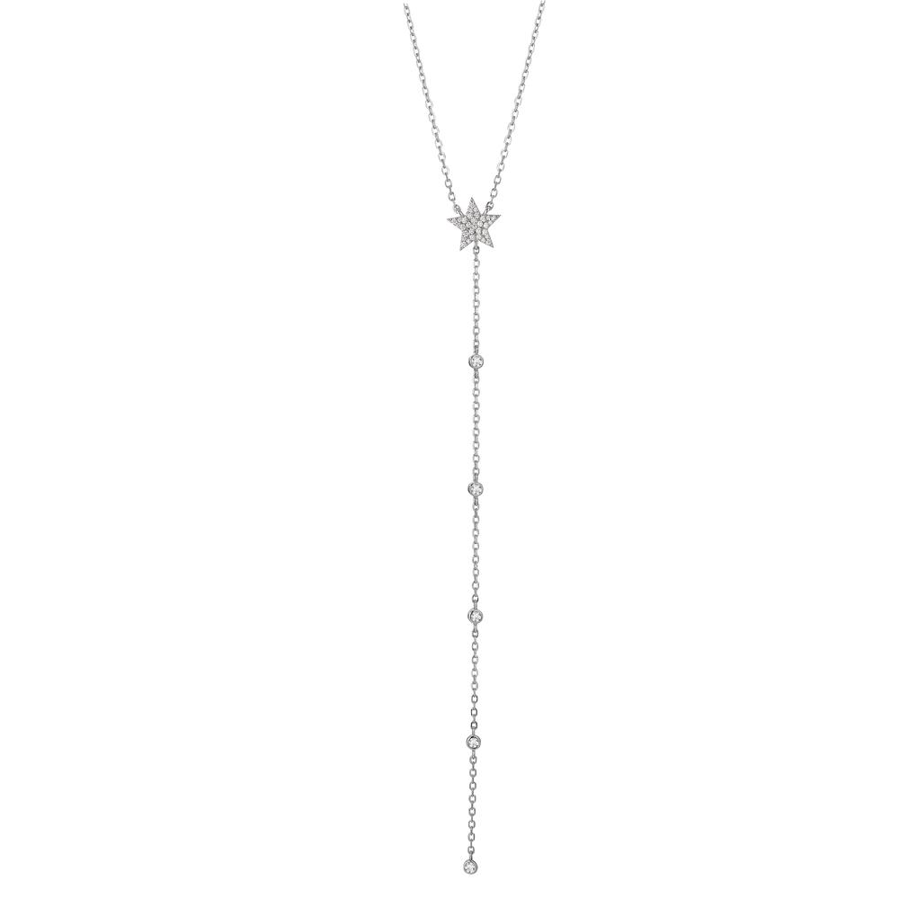Collier Argent Zircone Rhodié Étoile 40-45 cm-603398