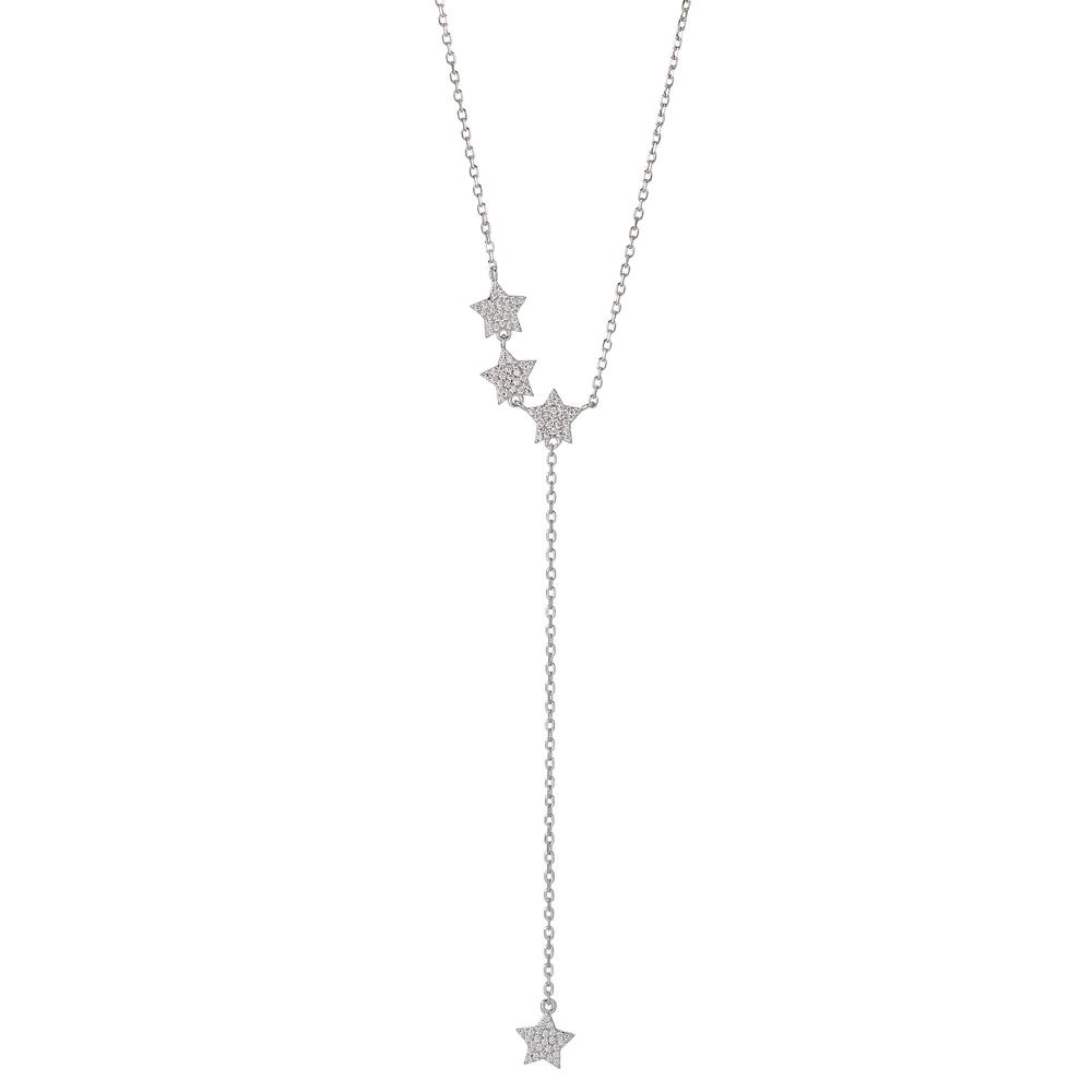 Collier Argent Zircone Rhodié Étoile 40-45 cm-603404