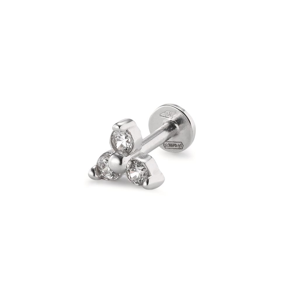 Piercing Or blanc 18K Zircone 3 Pierres Ø5.2 mm-603531
