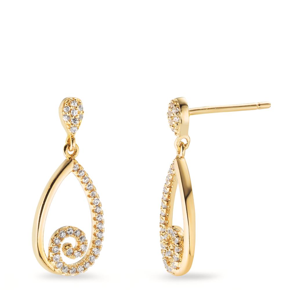 Pendant d'oreilles Bronze Zircone jaune Plaqué or-603545