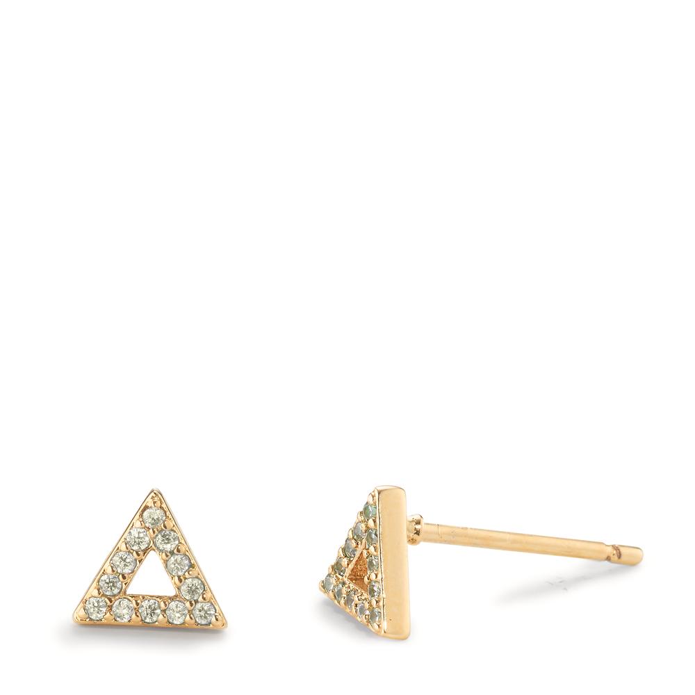 Clous d'oreilles Bronze Zircone 24 Pierres jaune Plaqué or-603546