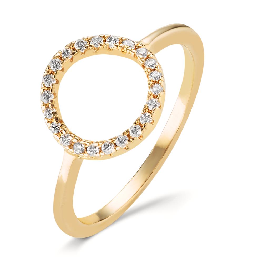 Bague Bronze Zircone jaune Plaqué or Ø10 mm-603550
