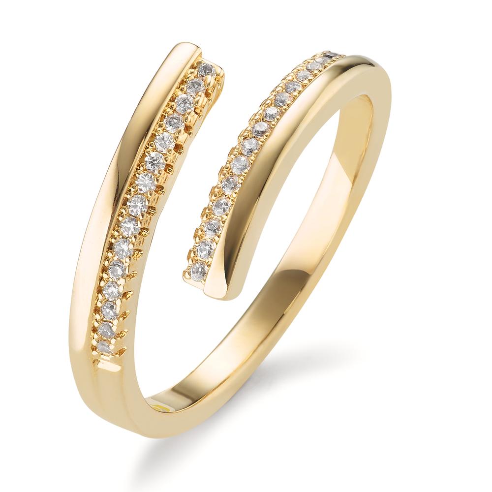 Bague Bronze Zircone 30 Pierres jaune Plaqué or-603554