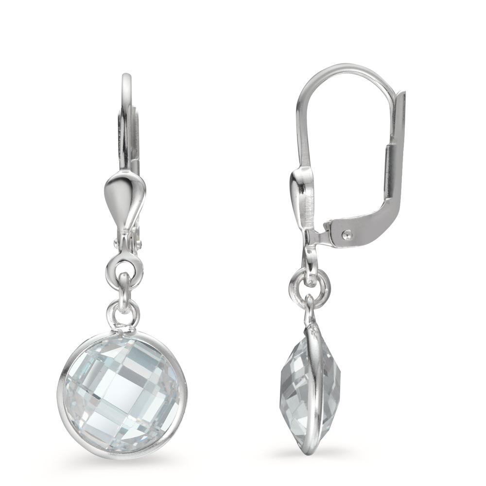 Pendant d'oreilles Argent Zircone blanc, 2 Pierres Ø8 mm-603567