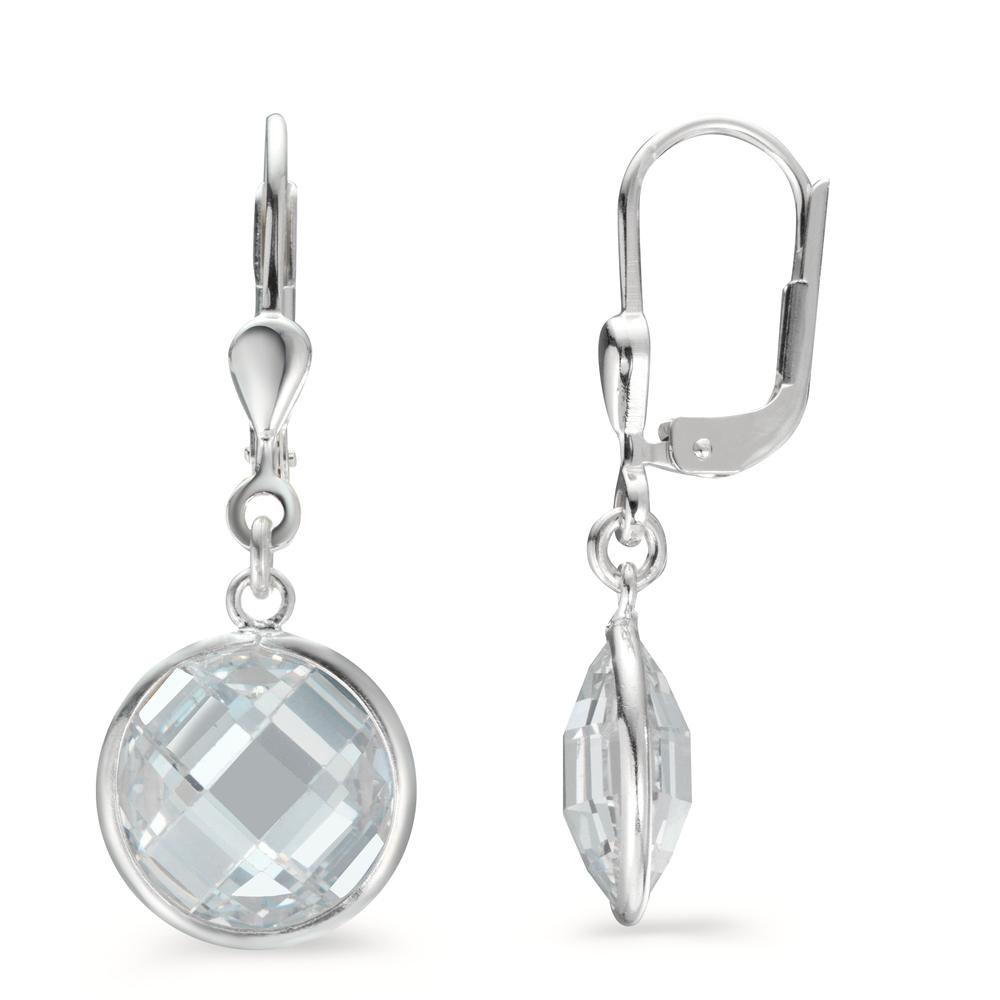 Pendant d'oreilles Argent Zircone blanc Ø10 mm-603571