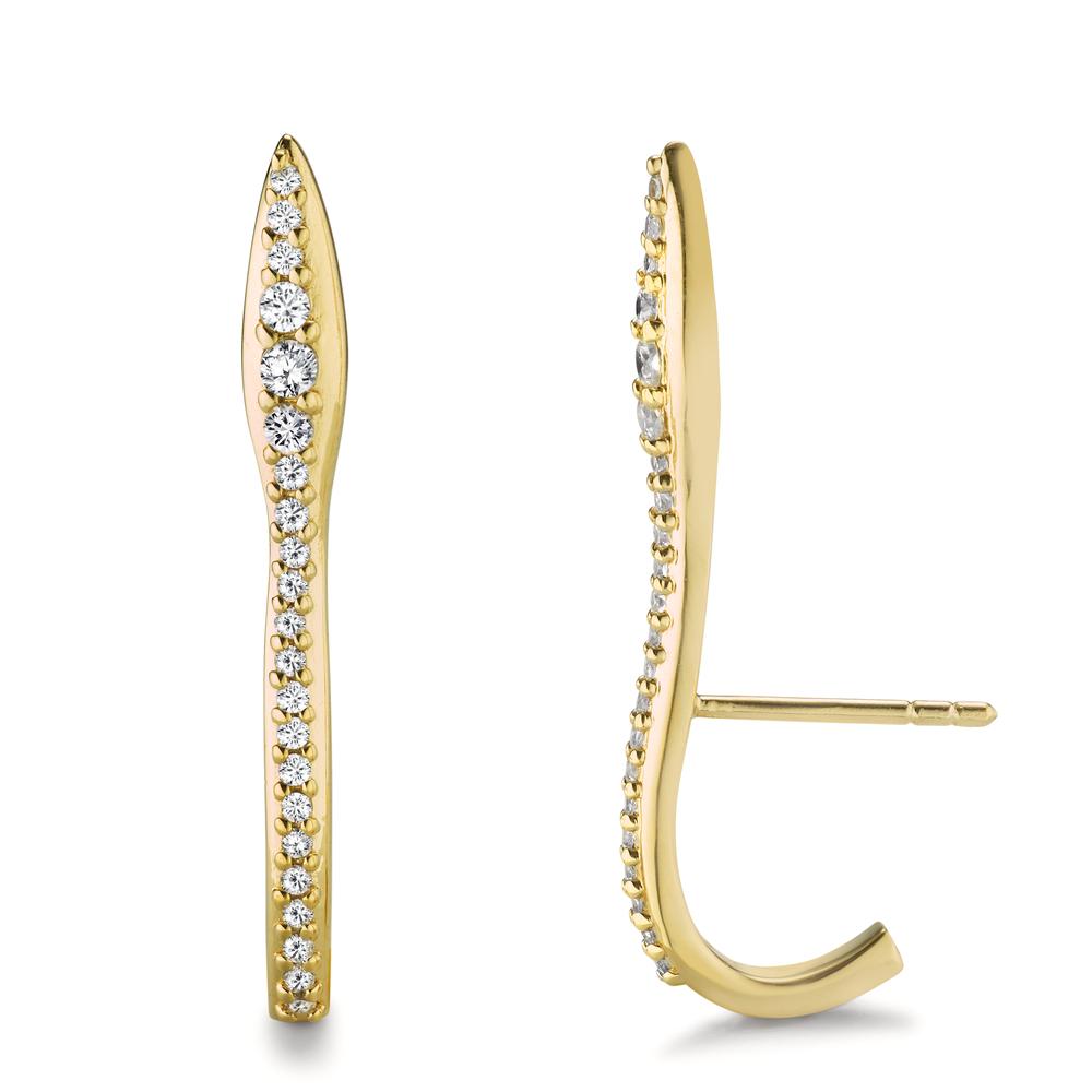 Pendant d'oreilles Argent Zircone 44 Pierres jaune Plaqué or-603645
