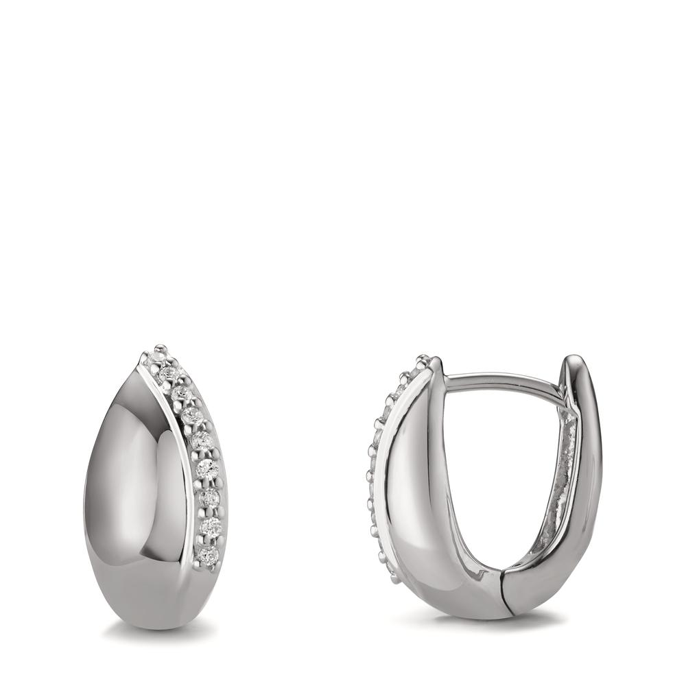 Créoles à charnières Argent Zircone 18 Pierres Rhodié-603664