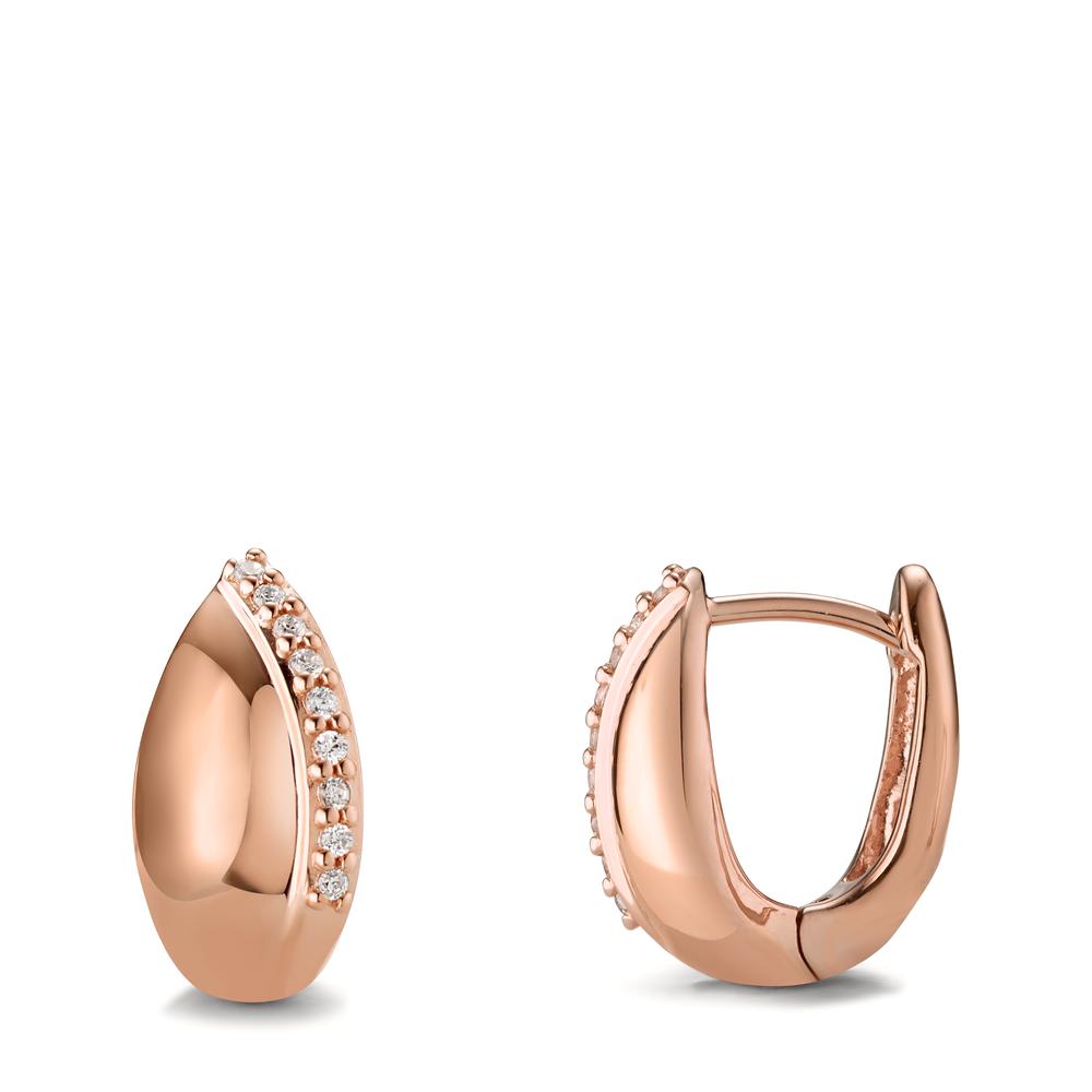 Créoles à charnières Argent Zircone 18 Pierres rosé Plaqué or-603666
