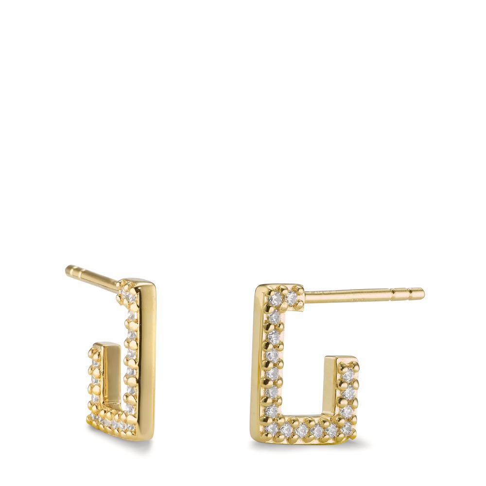 Pendant d'oreilles Argent Zircone 34 Pierres jaune Plaqué or-603667