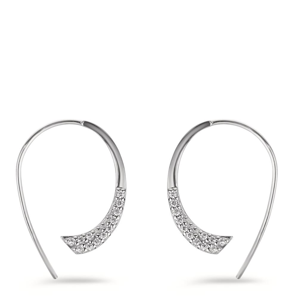 Boucles d'oreilles Argent Zircone blanc, 24 Pierres Rhodié-603708
