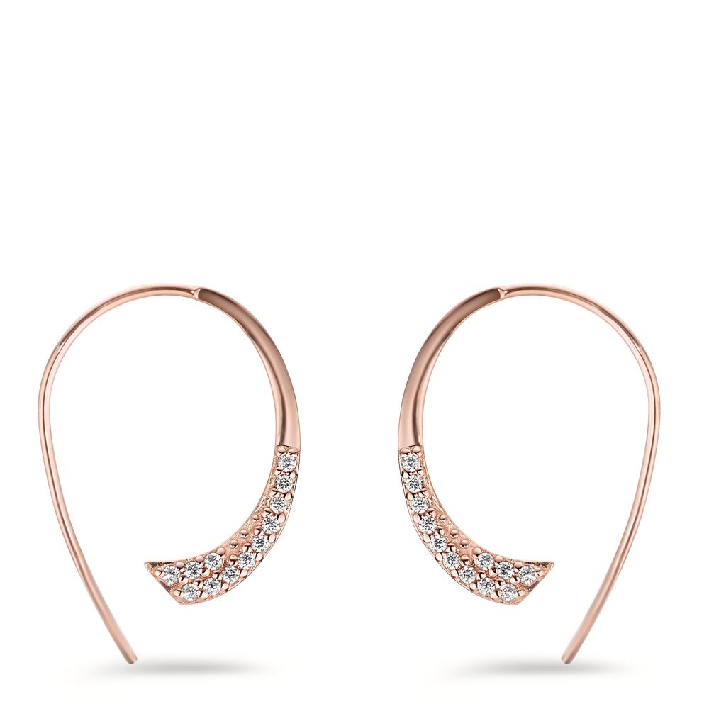 Boucles d'oreilles Argent Zircone blanc, 24 Pierres rosé Plaqué or-603710