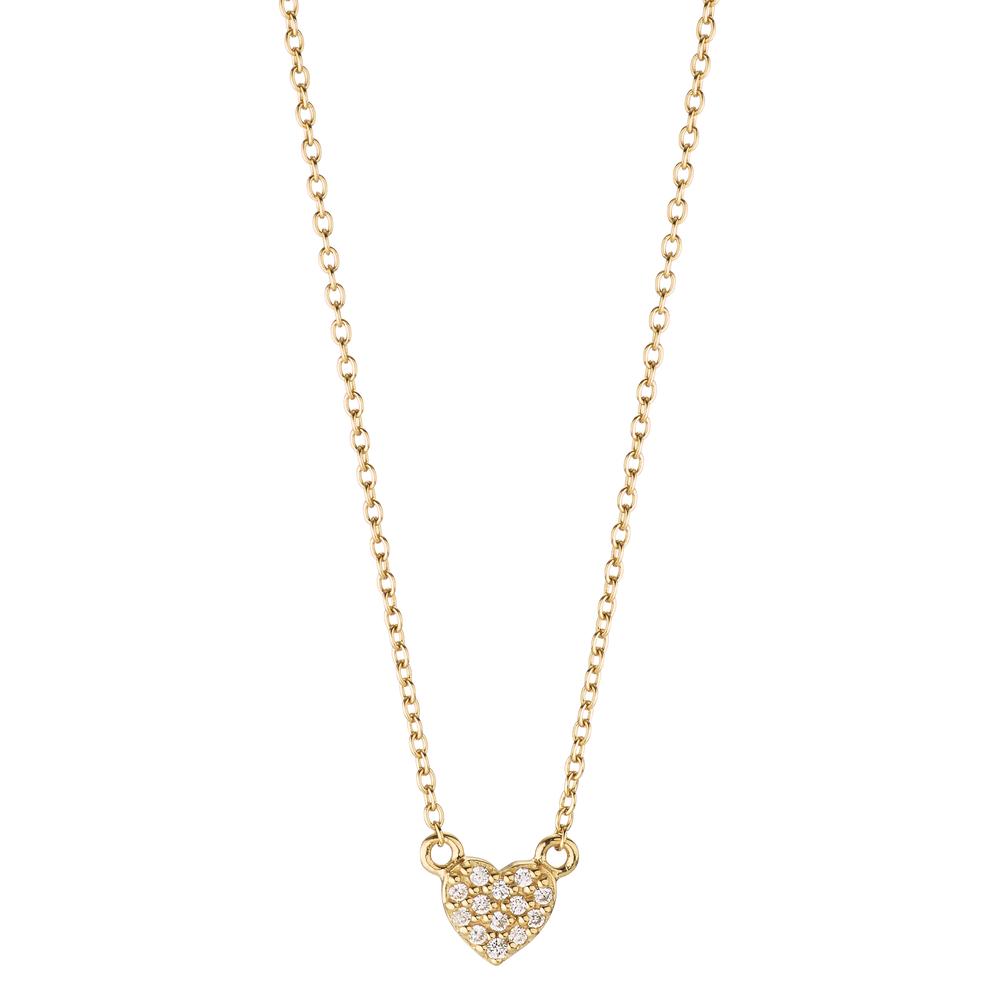 Collier Argent Zircone jaune Plaqué or Coeur 42-45 cm Ø5.5 mm-603714