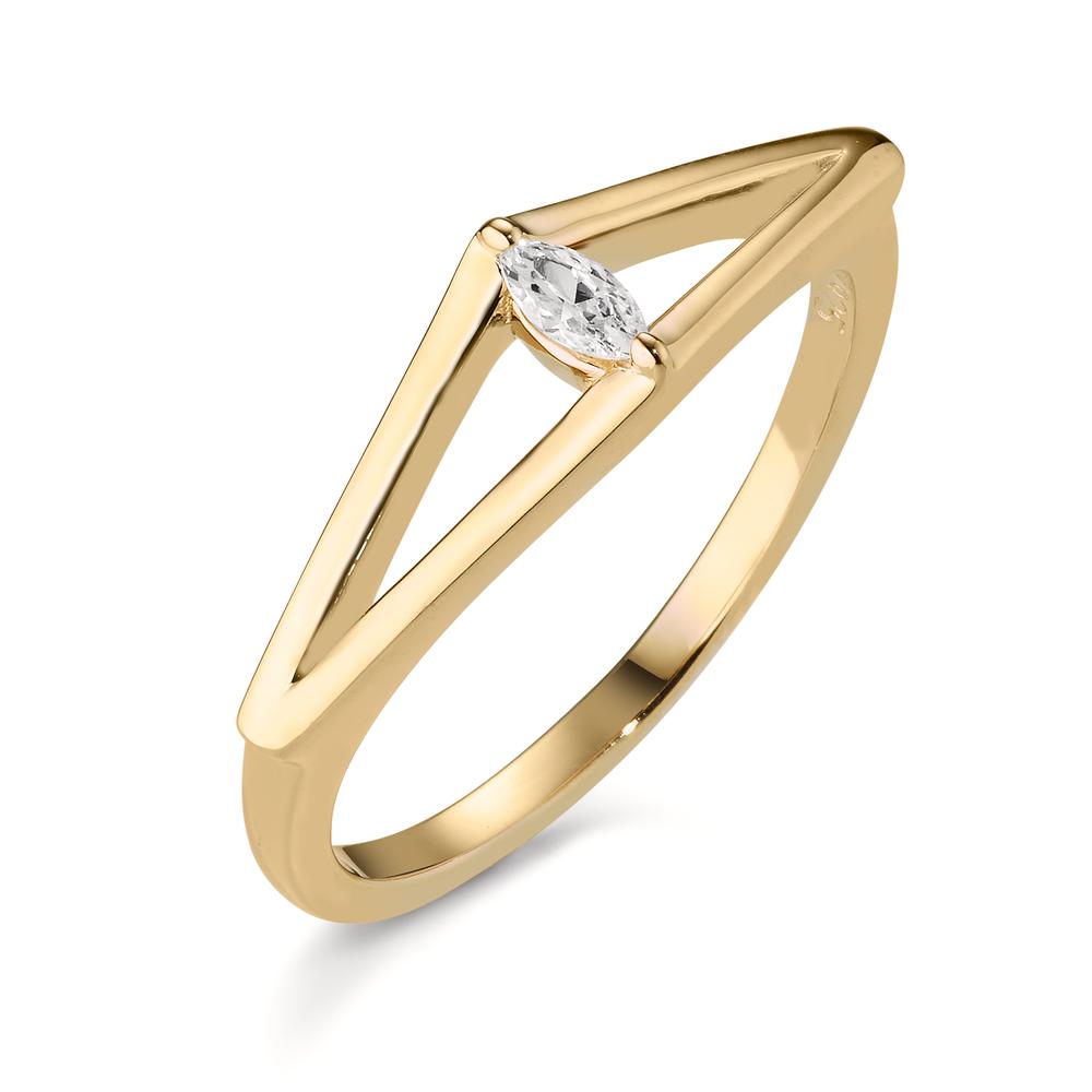 Bague Argent Zircone jaune Plaqué or-603723
