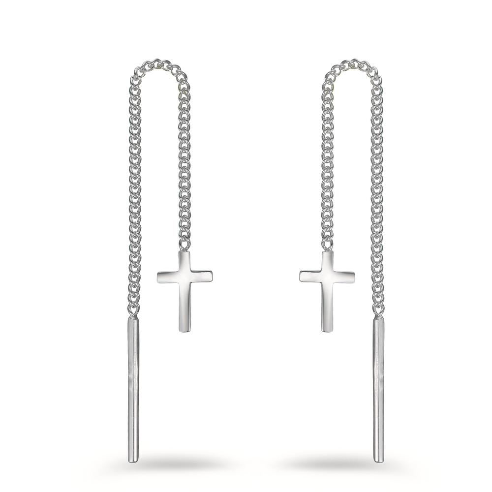 Boucles d'oreilles pendantes Argent Croix-603784