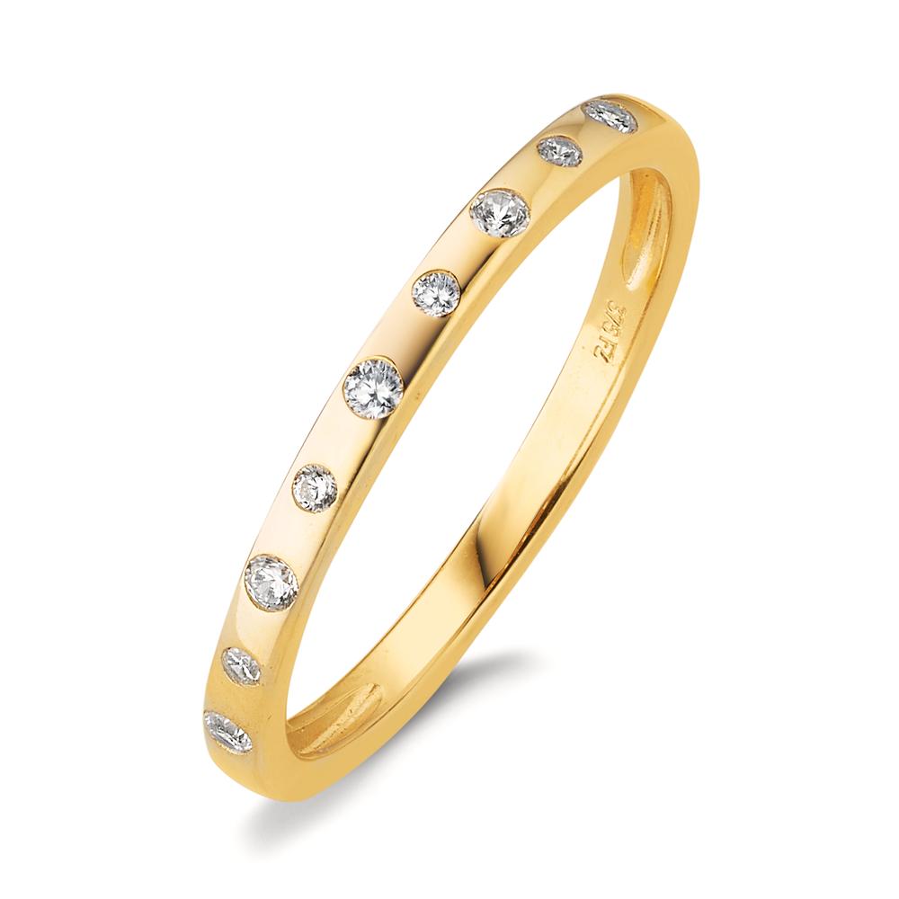 Bague à superposer Or jaune 9K Zircone 9 Pierres-603805