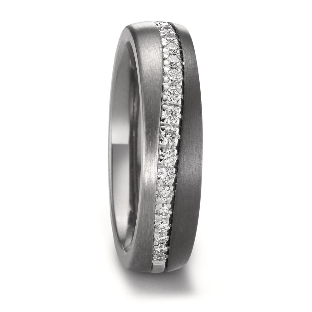 Alliance Zirconium, Or blanc 14K, Titane Diamant 0.268 ct, 20 Pierres, w-si-603843