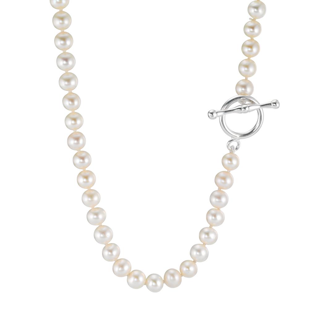 Collier Argent perle d'eau douce blanc, 6.5 mm 47 cm-603853