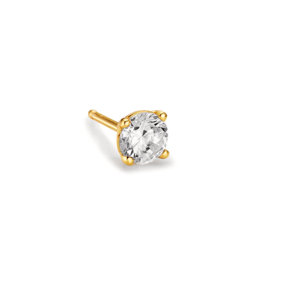 Clous d'oreille à l'unité Argent Zircone jaune Plaqué or Ø5 mm-604050