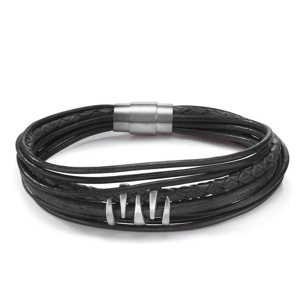 Bracelet Acier inoxydable, Cuir 21.5 cm Ø8 mm-604064