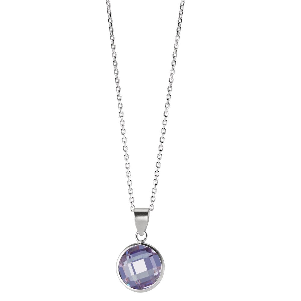 Chaînette avec pendentif Argent Zircone pourpre 40-42 cm Ø10 mm-604154