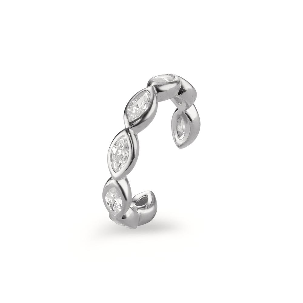Ear cuff Argent Zircone 8 Pierres Rhodié Ø12 mm-604191