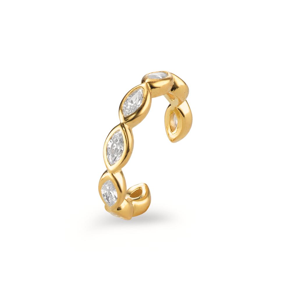 Ear cuff Argent Zircone 8 Pierres jaune Plaqué or Ø12 mm-604193