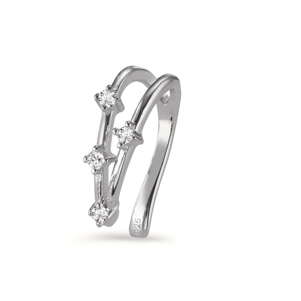 Ear cuff Argent Zircone 4 Pierres Rhodié Ø10 mm-604203