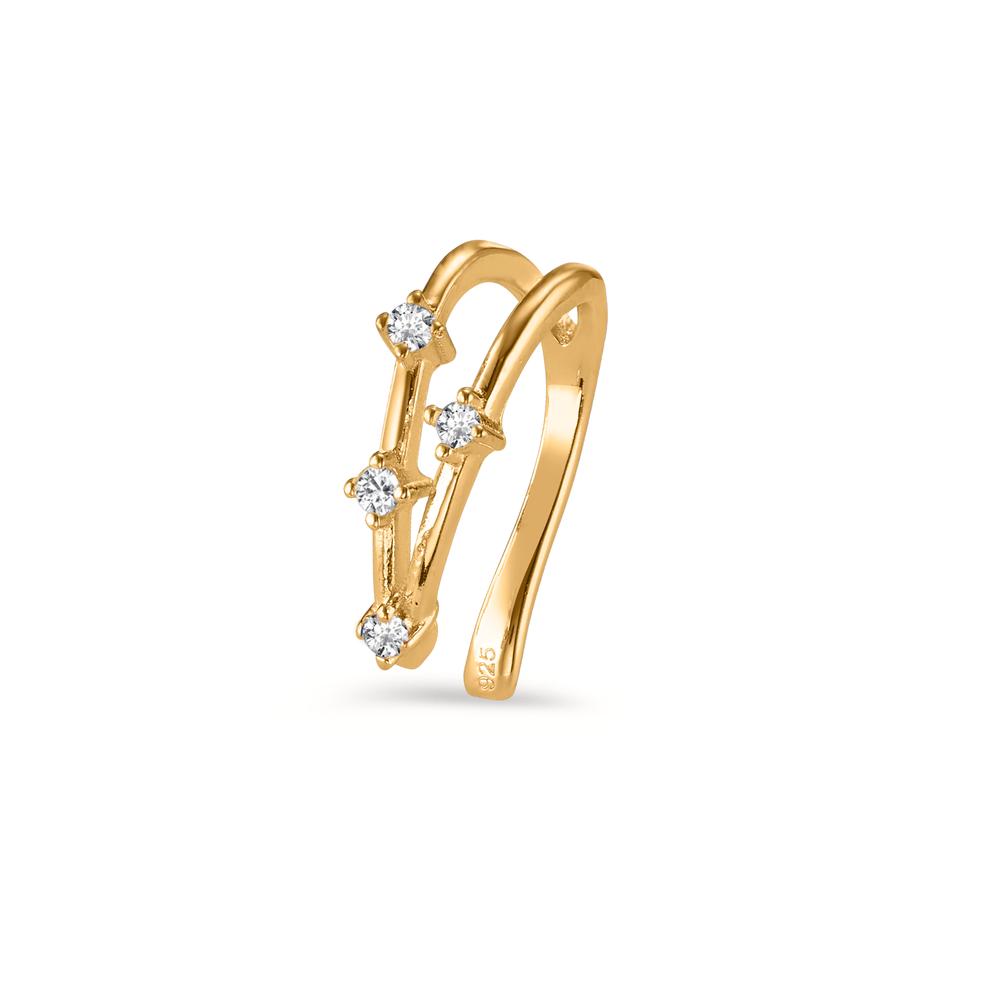 Ear cuff Argent Zircone 4 Pierres jaune Plaqué or Ø10 mm-604205