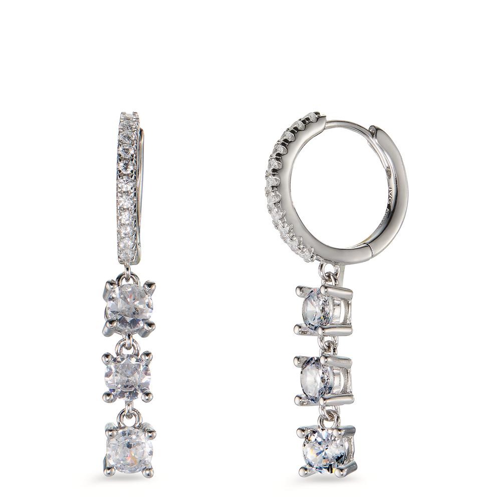 Créoles à charnières Argent Zircone 28 Pierres Rhodié-604277